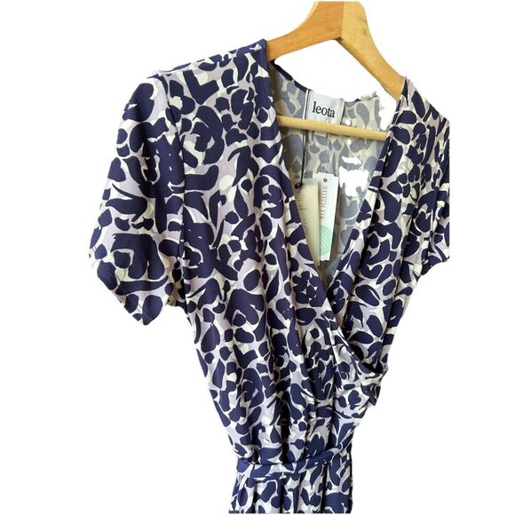 NEW Leota for Stitch Fix Perfect Wrap Cap Sleeve Dress Stretch Size Petite Large - Picture 3 of 8